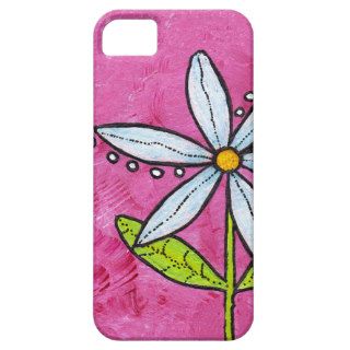 Whimsical White Daisy Flower Pink iPhone 5 Covers