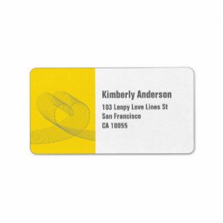 fatfatin Loopy Love Lines Yellow Address Labels