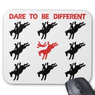Be Different   Funny Horse Saying Mouse Pad