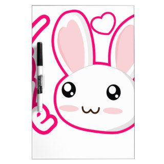 Bunny Love   Rabbit Bunnies Chibi Cute Dry Erase Whiteboards