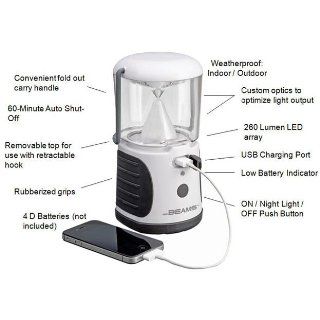 Mr. Beams MB482 UltraBright Weatherproof 260 Lumen LED Lantern with USB Port as a Backup Battery Charger, White, 2 Pack   Lantern Flashlights  