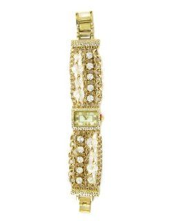 Geneva Women's Rhinestone and Faux Crystal Link Watch Watches