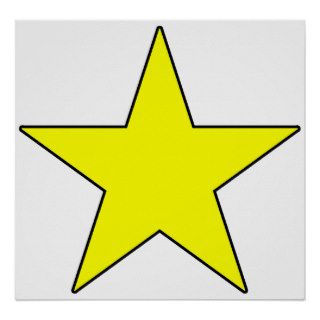 Red Yellow Orange White Five Point Star Pentagram Posters