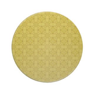 Yellow abstract wood pattern drink coasters