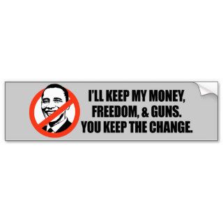 Anti Obama T shirt   You keep the change Bumper Stickers
