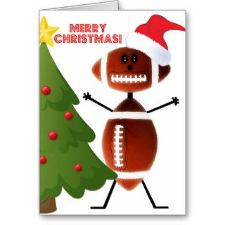 Merry Christmas Football Greeting Cards