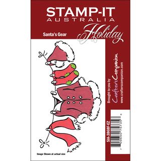 Stamp It Holiday EZMount Cling Stamp Set Santa's Gear Crafter's Companion Clear & Cling Stamps