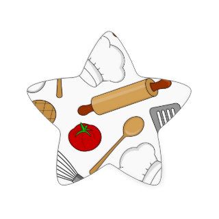Cute Chef / Cook Love Pattern Star Sticker
