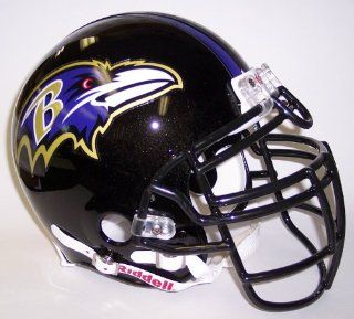 Baltimore Ravens Riddell Full Size Authentic Proline Football Helmet   with Ray Lewis Style Facemask  Sports Fan Football Helmets  Sports & Outdoors