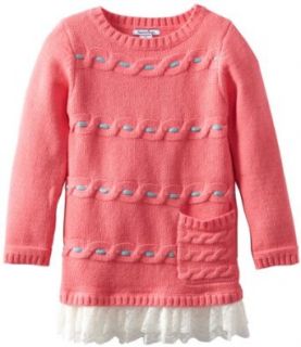 Hartstrings Girls 2 6X Toddler Sweater Tunic, Pink Salmon, 4T Pullover Sweaters Clothing