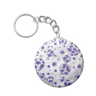 Dalmatian Purple and White Print Keychains