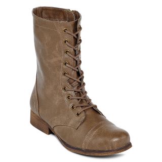 OLSENBOYE Tallin Flat Lace Up Boots, Stone, Womens