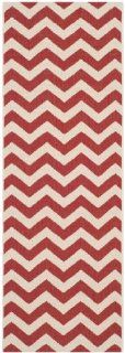 Safavieh CY6244 248 Courtyard Collection Indoor/Outdoor Area Runner, 2 Feet 4 Inch by 8 Feet, Red and Beige  