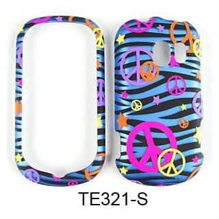 Trans. Design. Colorful Peace Signs on Blue Zebra Cell Phones & Accessories