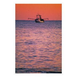 Sunset Fishing Near Montauk Posters