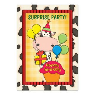 Cow   Surprise Birthday Party Custom Invite