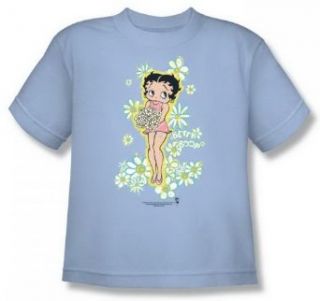Boop Flowers Youth Light Blue T Shirt BB645 YT Fashion T Shirts Clothing