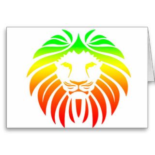 Rasta Lion Head Card