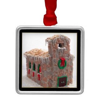 Gingerbread Church Ornament   Square