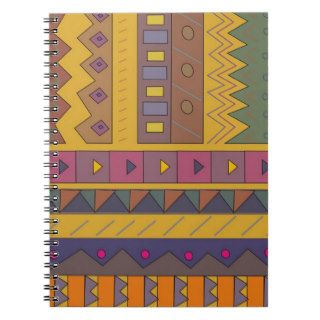 Colorful abstract African art Spiral Note Books