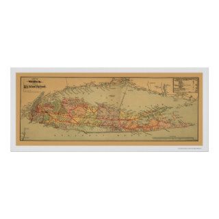 Long Island Railroad Map 1884 Print