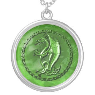 Green Celtic Dragon Pendant