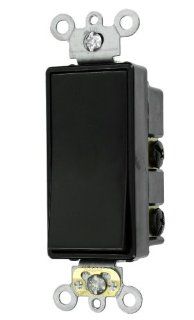 Leviton 5622 2E 20 Amp 120/277 Volt Decora Plus Rocker Double Pole AC Quiet Switch, Black   Wall Light Switches  