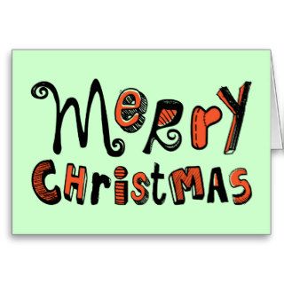 Merry Christmas Text Design Greeting Cards