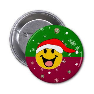 Merry Xmas Santa Smiley Buttons
