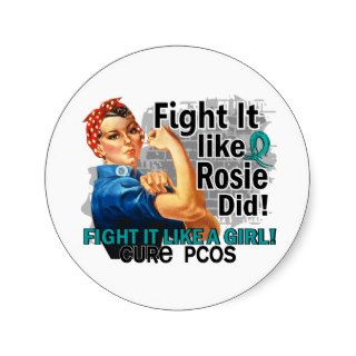 Like Rosie Did Cure PCOS.png Round Stickers