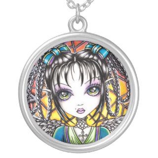 "Constance" Stained Glass Angel Necklace