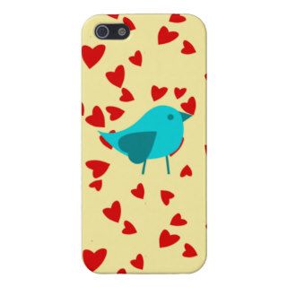 Cute blue birds with hearts cover for iPhone 5