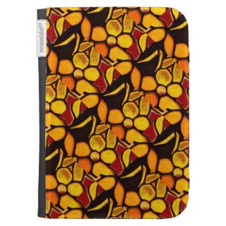 Yellow and Red Tiffany Floral  Caseable Kindle F Kindle Folio Cases