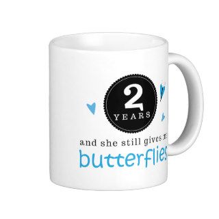 Gift For 2nd Wedding Anniversary Butterfly Coffee Mugs