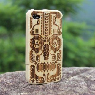 MatekMaya Totem Mask Bamboo Wooden Wood Hard Case Cover for iPhone 4 4S 4G ,281 Cell Phones & Accessories