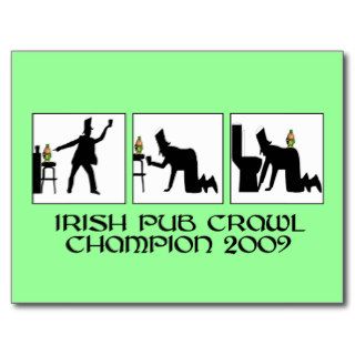 Funny Irish pub crawl Postcards