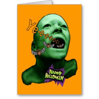 Halloween Green goul Card