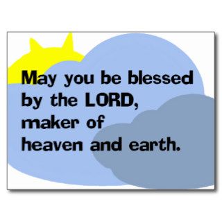"May you be blessed by the LORD" postcard