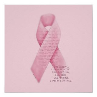 I AM, I DID, I WAS, Cancer Pink Ribbon Print