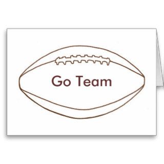 Go Team football Outline greeting cards