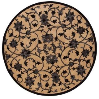 Home Decorators Collection Paloma Beige and Black 5 ft. 9 in. Round Area Rug 8779630420