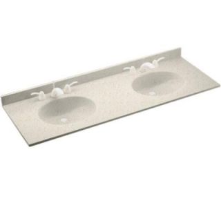 Swanstone Chesapeake 73 in. Solid Surface Double Basin Vanity Top with Bowl in Tahiti Matrix CH2B2273 058