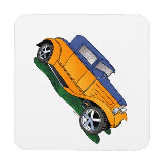 32 Ford 5 window Coupe Orange/blue Drink Coaster