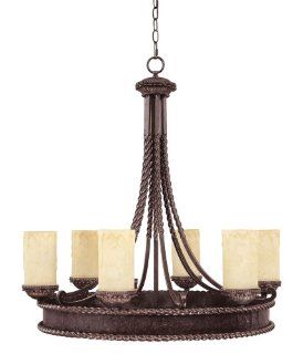 Capital Lighting 3056WB 261 Chandelier with Rust Scavo Glass Shades, Weather Brown Finish   Lighting Fixtures  