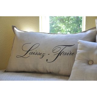 'Laissez faire' French Print Decorative Bolster Pillow Cottage Home Throw Pillows
