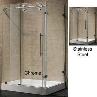 VIGO 36 x 48 Frameless 3/8" Clear Right Shower Enclosure with Base Vigo Shower Doors