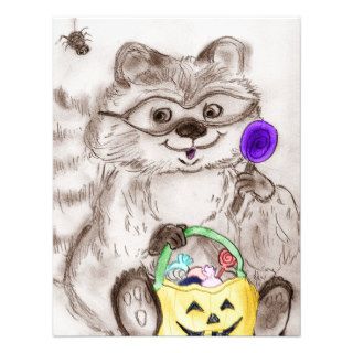Costumed Raccoon Halloween Custom Invites