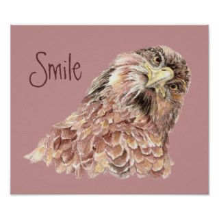 Cute Bird Saying Hi, Hello, Funny Animal Poster