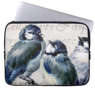 Vintage Blue Birds Collage   Customized Bluebirds Computer Sleeves