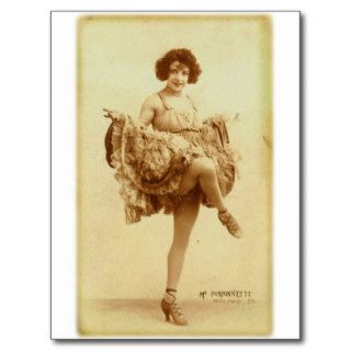 Vintage Retro Women French Can Can Dancer Woman Post Cards